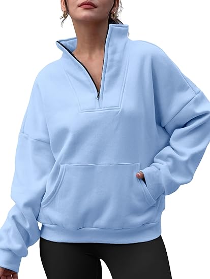 "Simply Sweet" Customized Half Zip Pullover Oversized Sweatshirt