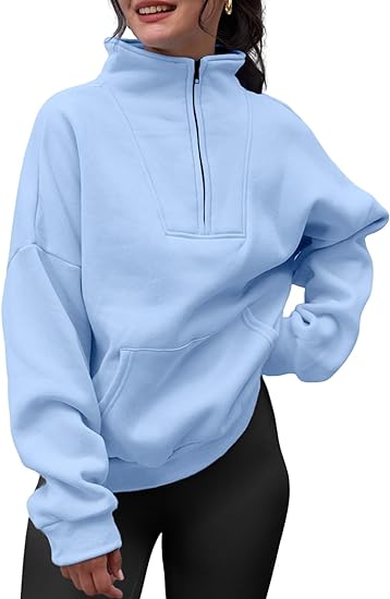 "Simply Sweet" Customized Half Zip Pullover Oversized Sweatshirt