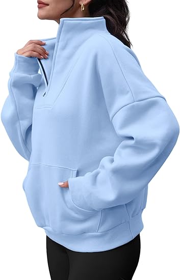 "Simply Sweet" Customized Half Zip Pullover Oversized Sweatshirt