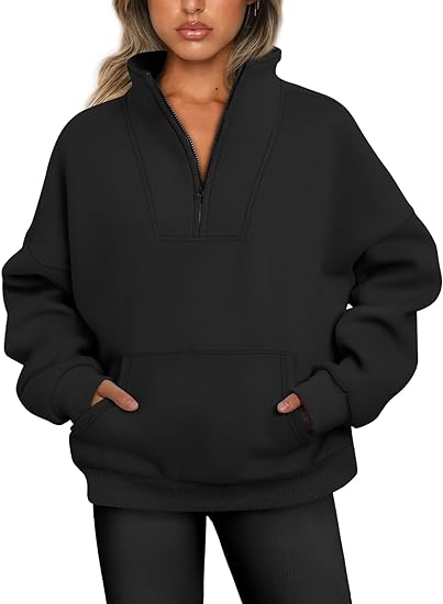 "Simply Sweet" Customized Half Zip Pullover Oversized Sweatshirt