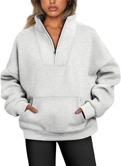 "Simply Sweet" Customized Half Zip Pullover Oversized Sweatshirt