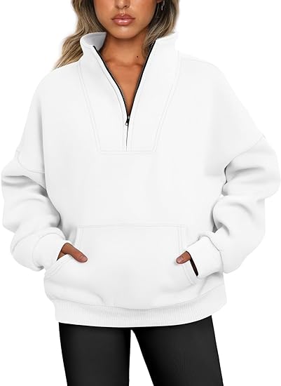 "Simply Sweet" Customized Half Zip Pullover Oversized Sweatshirt